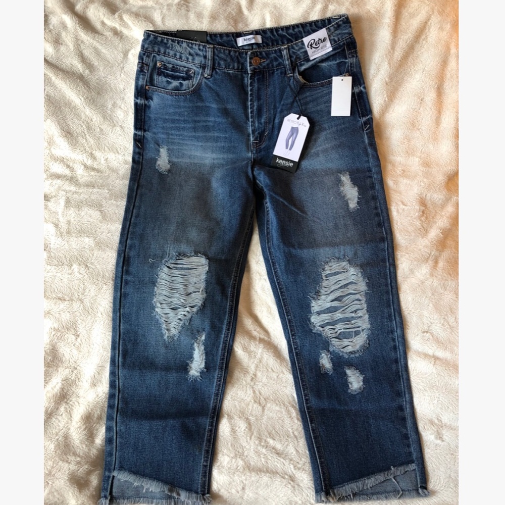 Kensie Retro high rise ripped jeans
